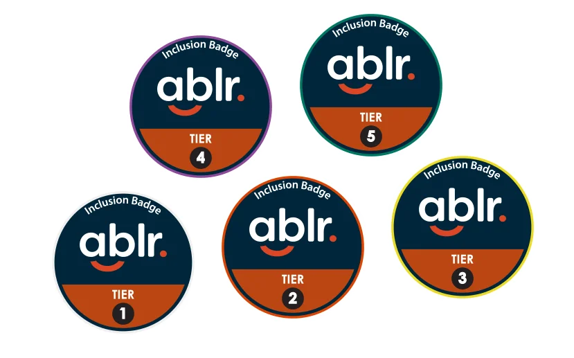 All five of the Ablr Inclusion Badges